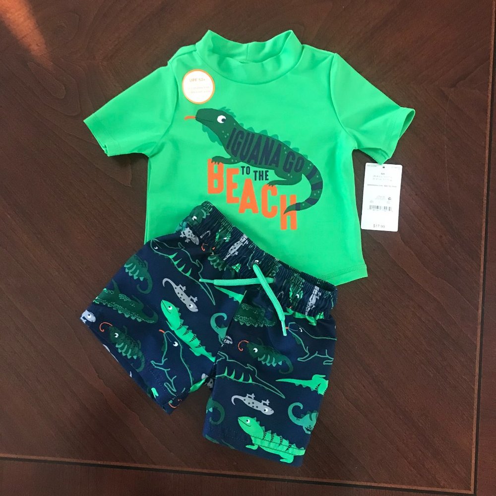 Carter Rashguard and Swim Trunks, 6 months